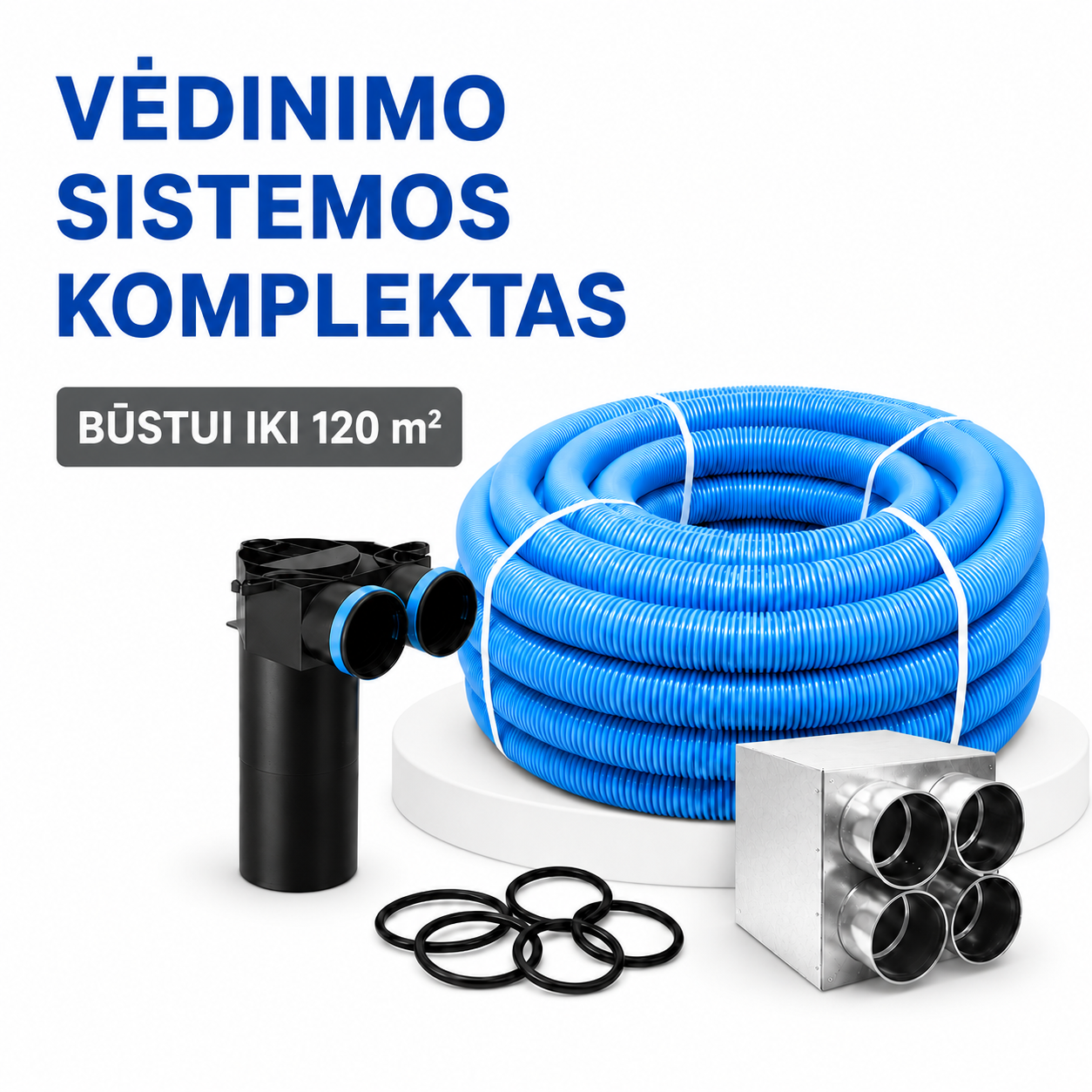 Vėdinimo sistemos komplektas būstui iki 120 m² - nuotrauka 1