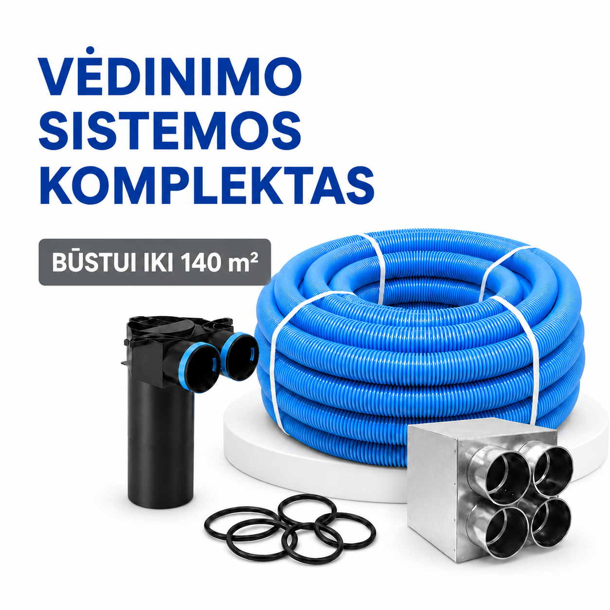 Vėdinimo sistemos komplektas būstui iki 140 m² - nuotrauka 1