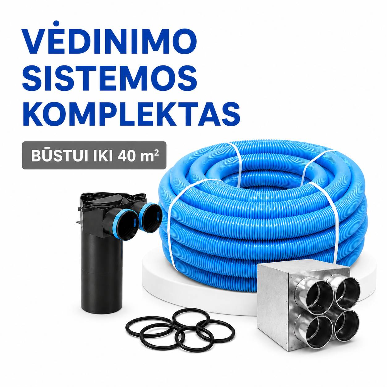 Vėdinimo sistemos komplektas būstui iki 40 m² - nuotrauka 1