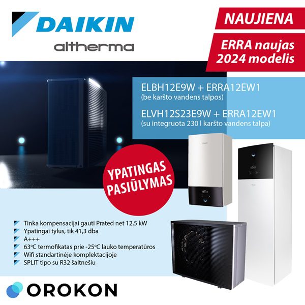 Šilumos siurblys oras-vanduo Daikin Altherma 3 R MT ELVH12S18E6V / ERRA12EW1 9.97kW 1 Daikin Altherma 3 R MT brosiura