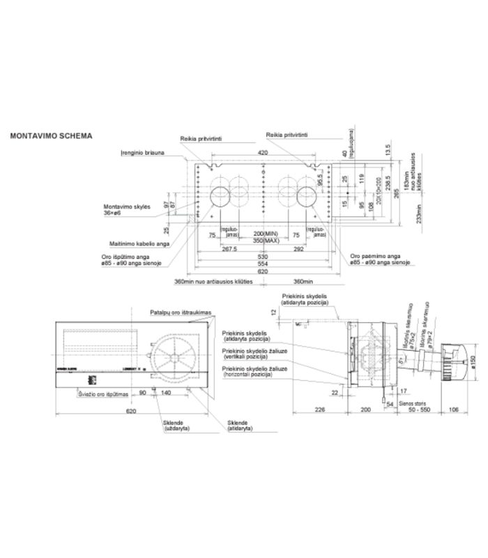 Mini rekuperatorius MITSUBISHI ELECTRIC VL-100EU5-E 5