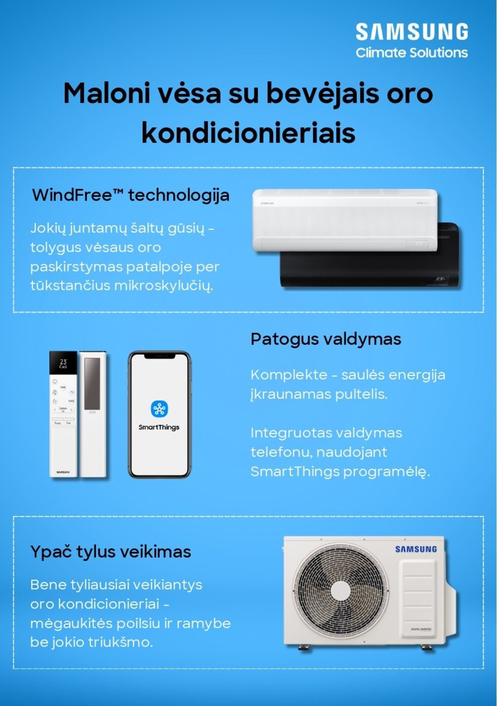 samsung tyliausi kondicionieriai